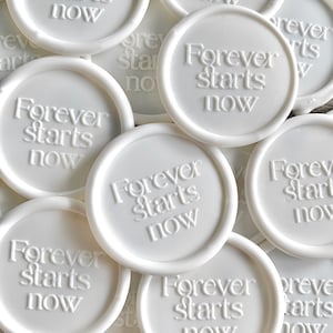 10 Wachssiegel (selbstklebend) „Forever starts now"