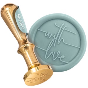 SEALED® Edler Siegelstempel mit &#39;With Love&#39; Motiv - Briefsiegel zur Herstellung von Wachssiegel
