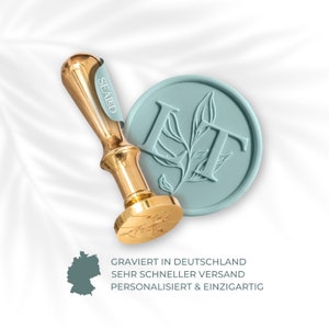 SEALED® Siegelstempel personalisiert mit Wunsch-Initialen, Ideal für Hochzeiten, 2 Buchstaben, Wachssiegel-Stempel - Modell 'Beatrice'