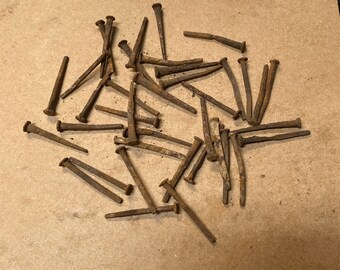 37 Antique 3\u201d nails vintage nails reclaimed square nails salvaged 12 pound