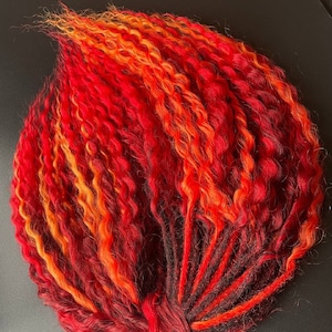 Red synthetic curly dreads Orange dreads Double ended dreads Hair extensions Curly wig Full set Faux dreads Dreadlocks