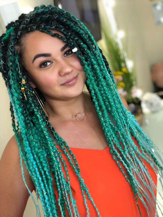 Dreadlocks Texturées Au Crochet Noir Foncé À Vert Dreadlocks - Etsy Canada