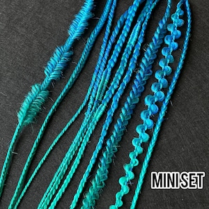 Synthetic blue green dreads Hair  extensions Double ended dreadlocks DE SE dreadlocks Textured dreads Accent dreads Faux dreads