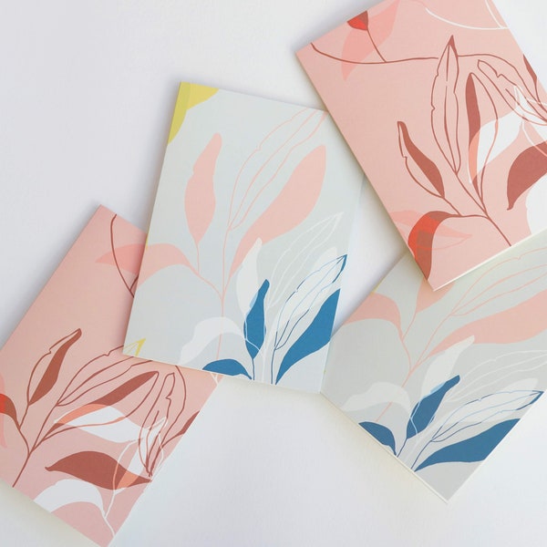 6 x Eco Floral Greeting Cards on Biodegradable A6 Paper