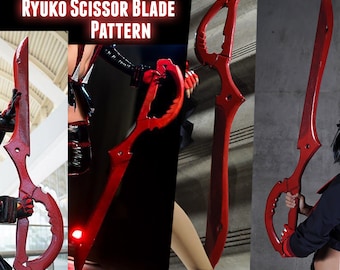 Kill La Kill Ryuko Matoi Prop Scissor Blade Pattern Template
