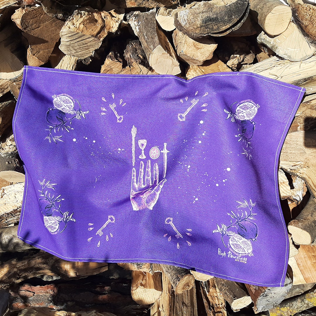 Paño De Altar De Tarot De Terciopelo Con Símbolos De Brujería Y Astrología – Tela De Adivinación Cuadrada De 49x49 O 75x75 Cm