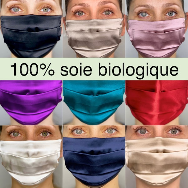 Masque en soie, 100% soie biologique