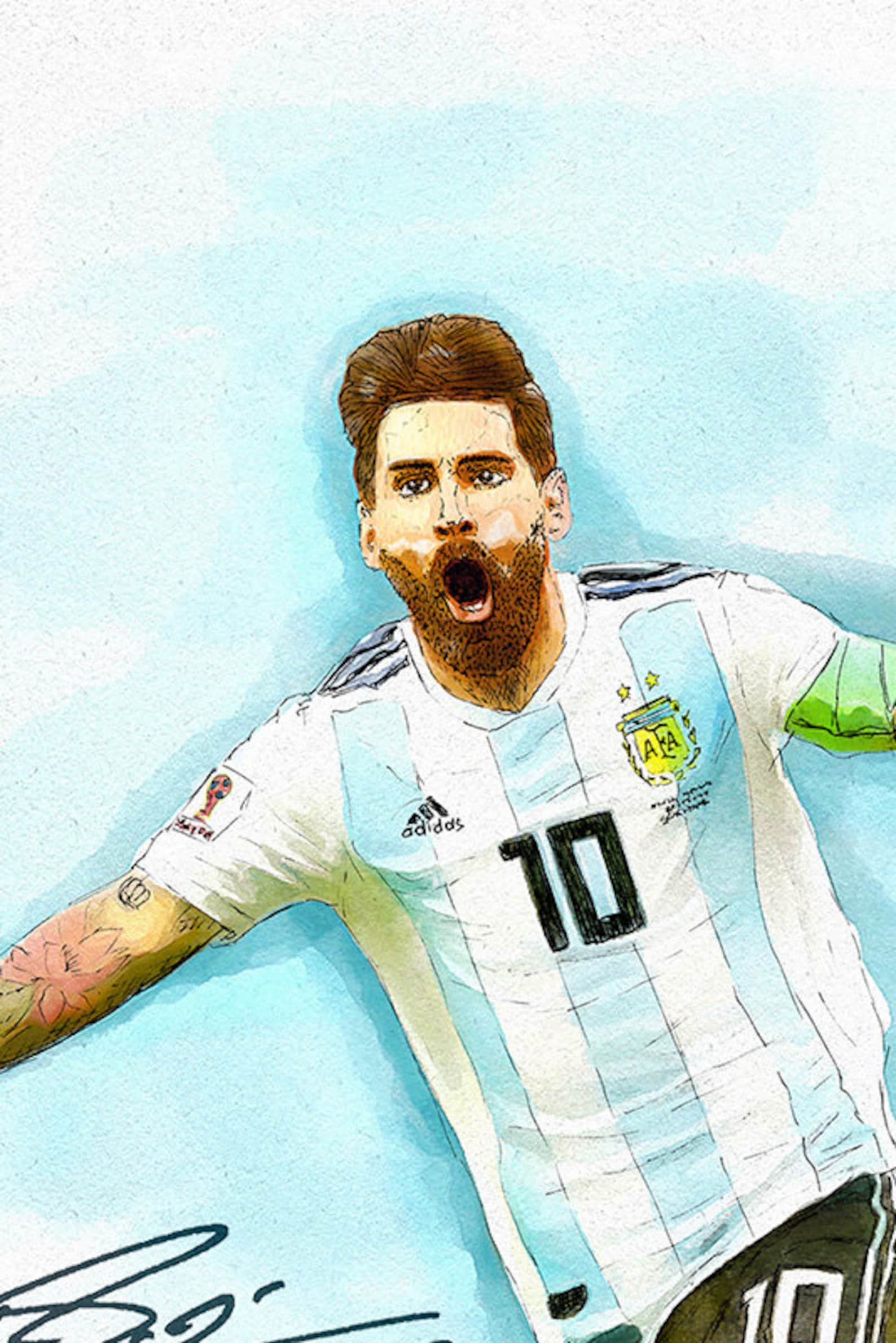 Lionel Messi Watercolor Art Messi Poster Home Decor Messi | Etsy