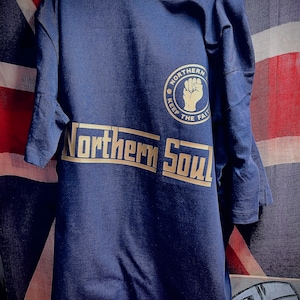 T-shirt van biologisch katoen met noordelijke soul that beatin rythym