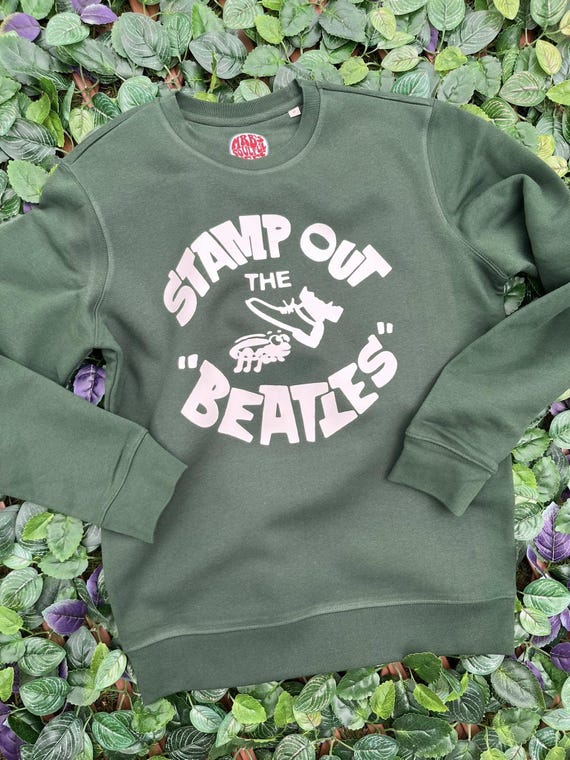 Stamp Out the Beatles Organic Cotton Sweatshirt (for Purple