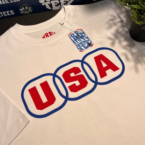 60s ivy league/Mod inspired USA FOTL ringer t shirt