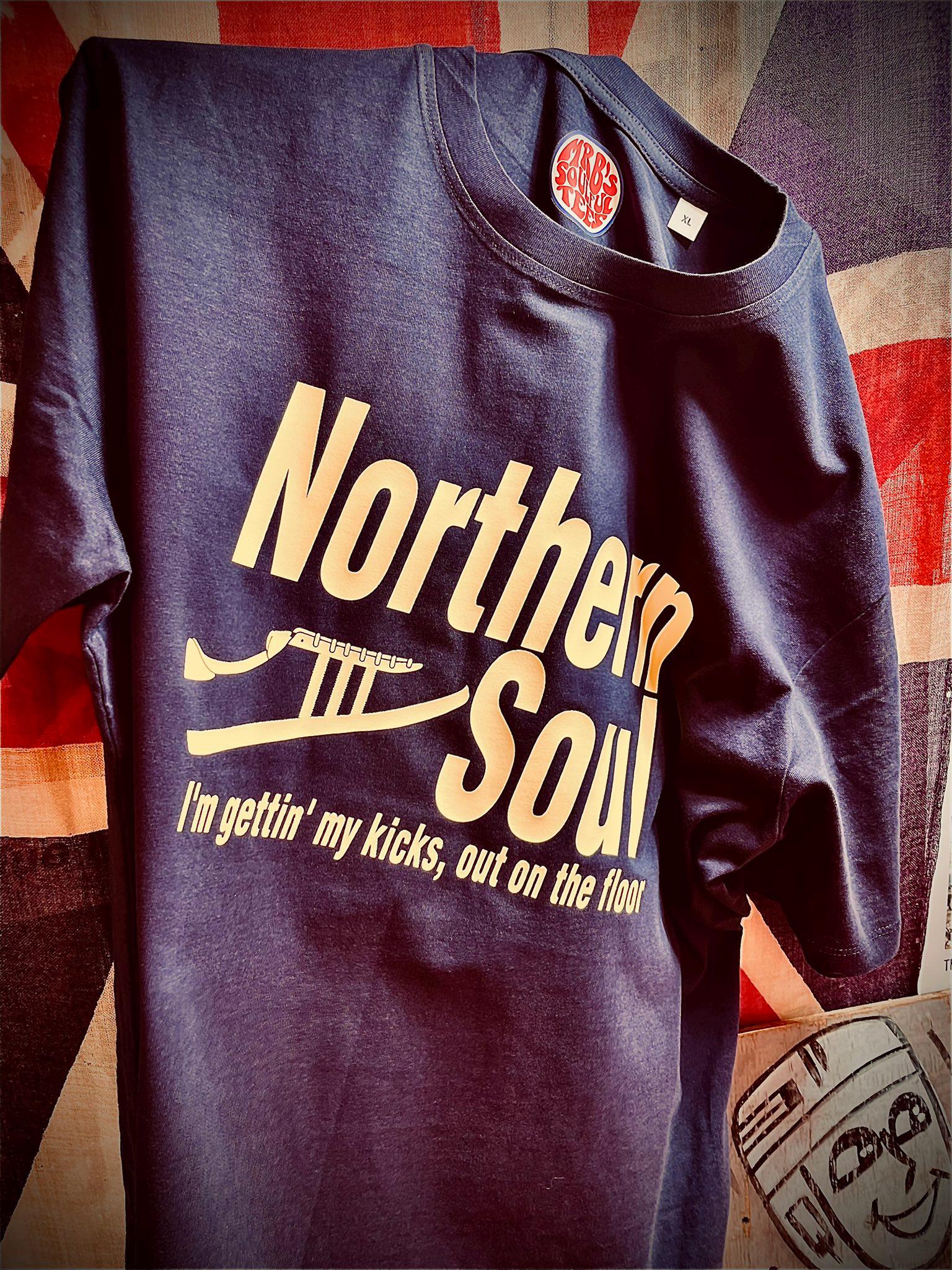 Northern Soul Keep The Faith Logo Chrome effect and Black.  T-shirt