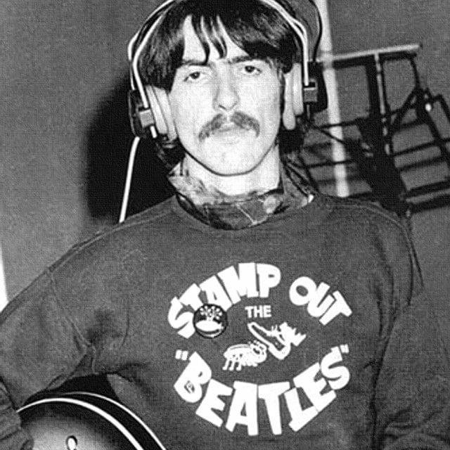 us vintage cardigan & Beatles T shirt.