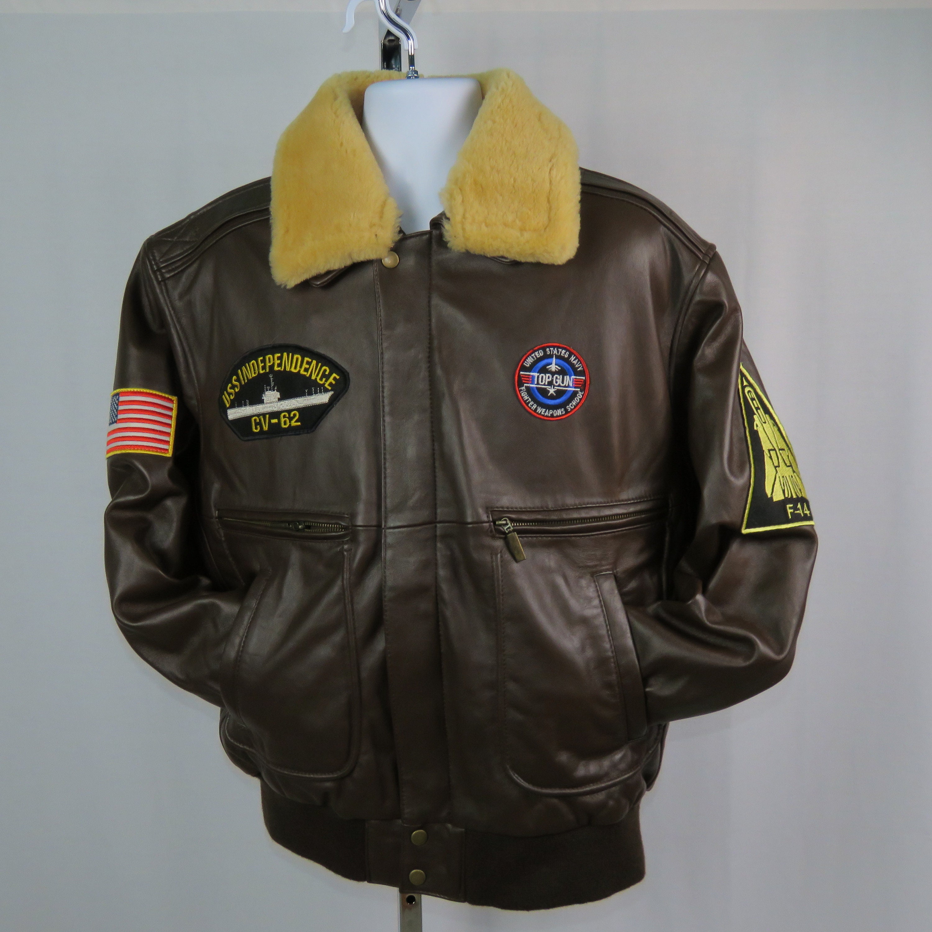 navy pilot leather jacket