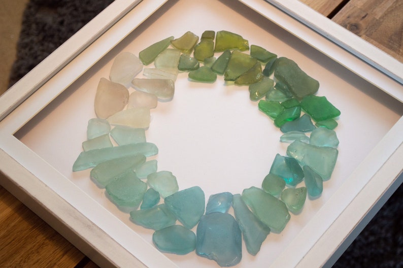 Sea Glass Shadow Box Handmade Decor Unique Decor Shadow Etsy UK