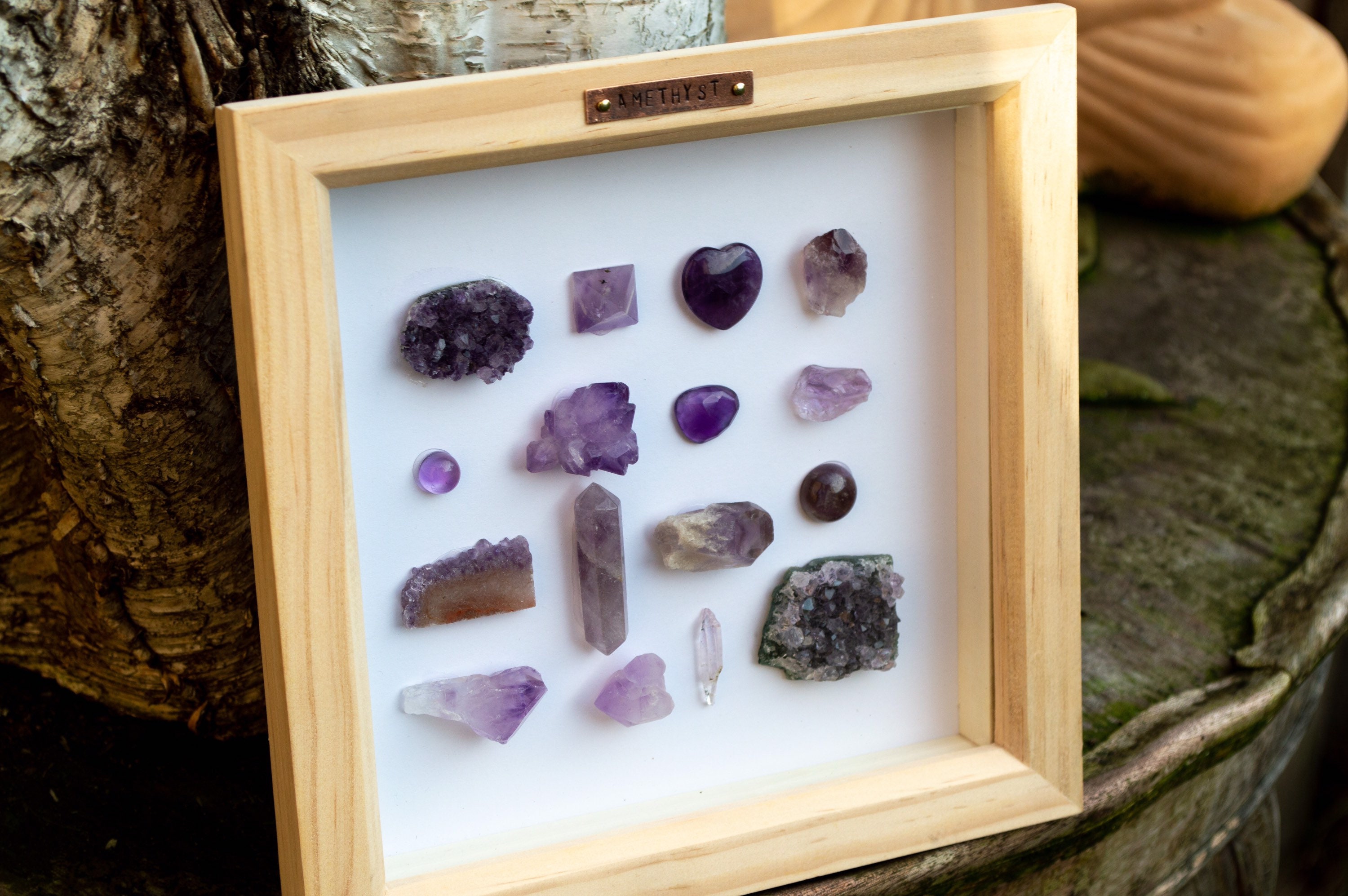 Gemstone shadow box handmade decor unique decor shadow Etsy