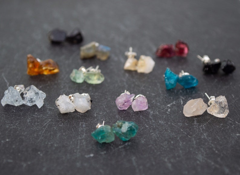 small gemstone stud earrings