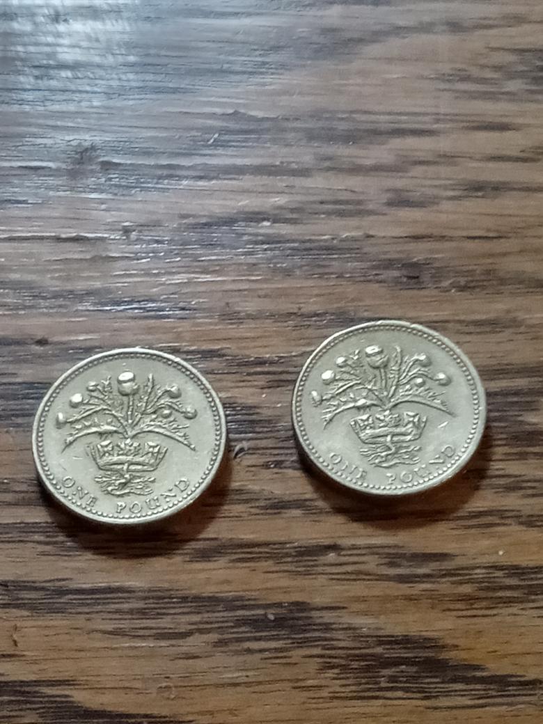 1983年エリザベス女王1世の1ポンド硬貨2枚の非常に珍しい誤植 - Etsy 日本