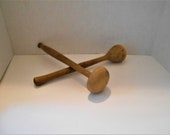 2 Vintage Turned Wood Masher Pounder Pestles