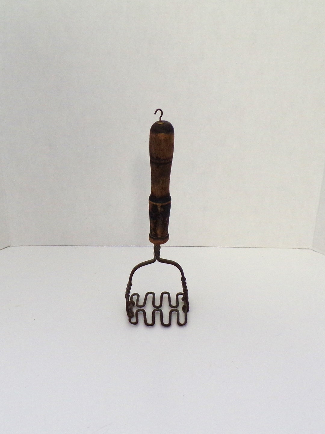 Vintage Potato Masher Double Wavy Base Twisted Steel Black Etsy
