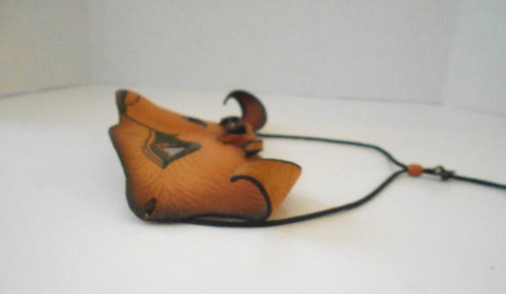 Handmade Leather Eye Mask Textured Animal Black L… - image 5