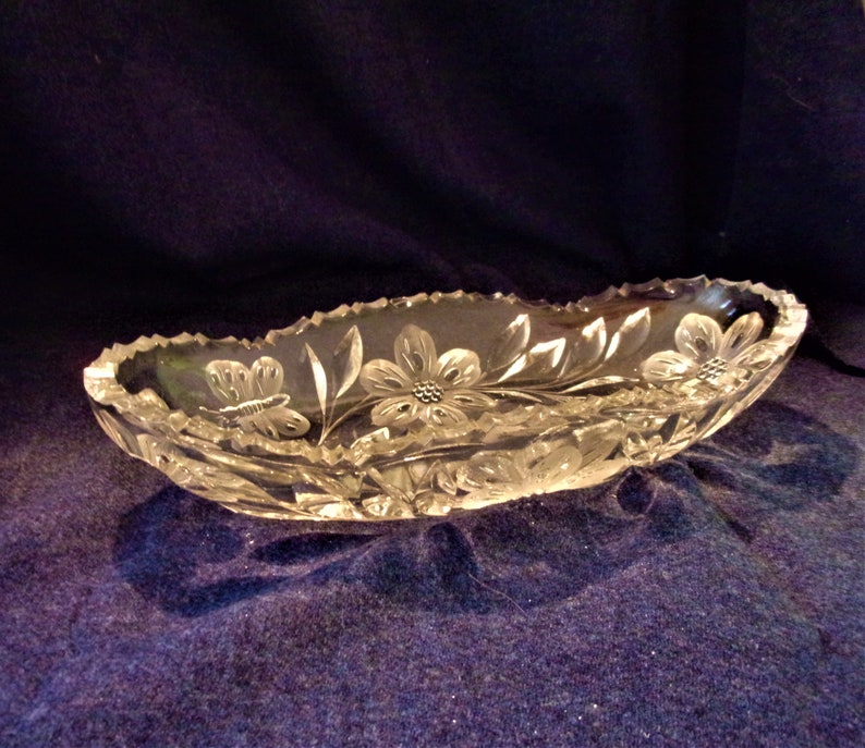 Vintage Pairpoint American Brilliant Glass Bowl Murillo Flowers