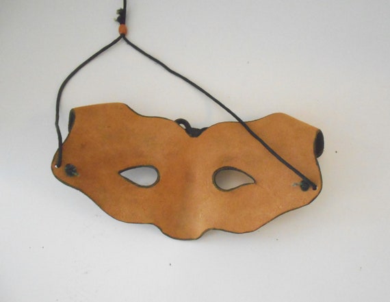 Handmade Leather Eye Mask Textured Animal Black L… - image 4