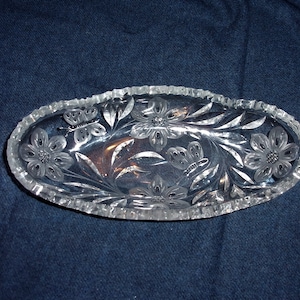 Vintage Pairpoint American Brilliant Glass Bowl Murillo Flowers Butterflies Leaves