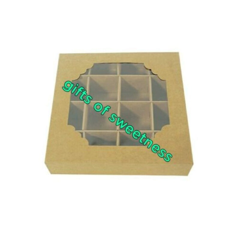 Empty Kraft Sweet Boxes With Acetate Window Inserts Upto Etsy