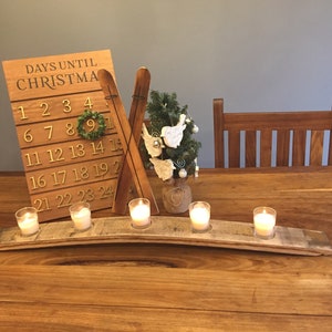 Whiskey Barrel Stave Candle Centerpiece