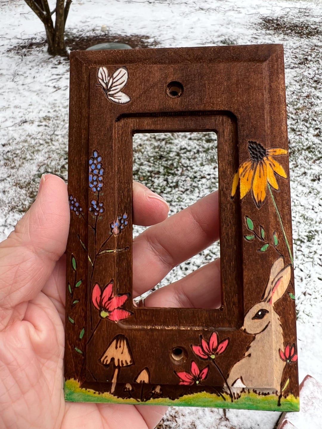Spring Rabbit - Smart Switch Wooden Light Switch Cover - Etsy