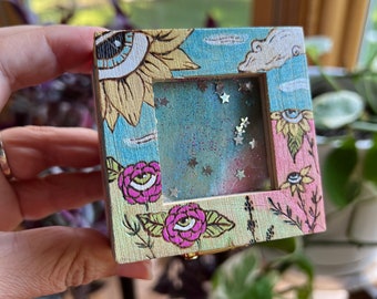 Be You Trinket Box, Ring Box, Funky Eye Art, Boho Decor