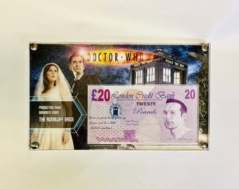 Doctor Who - Billete de 20 libras usado en pantalla / Dinero de la película "La novia fugitiva".