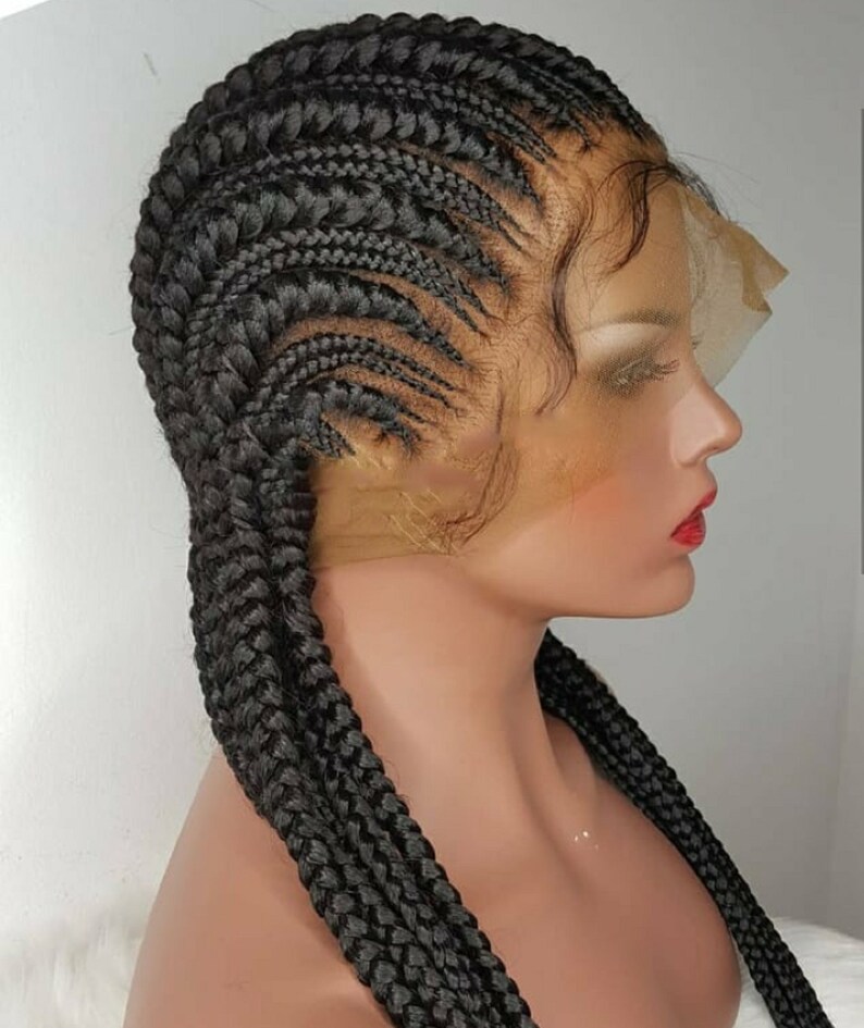 Full Lace Ghana weaving braided wig handmade on full lace Etsy