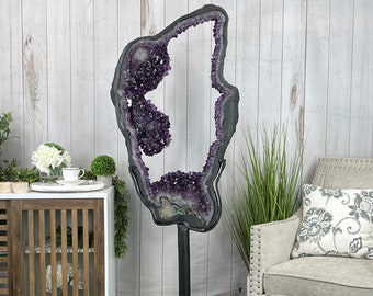 Super Quality Brazilian Amethyst Portal on a Tall Rotating Stand, 82.2 lbs & 67.25" tall Model #5604-0108 by Brazil Gems