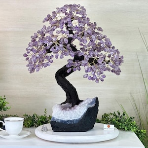 22.7&quot; Tall Amethyst Gemstone Tree on an Amethyst base, 540 gems #5406AM-041 by Brazil Gems®