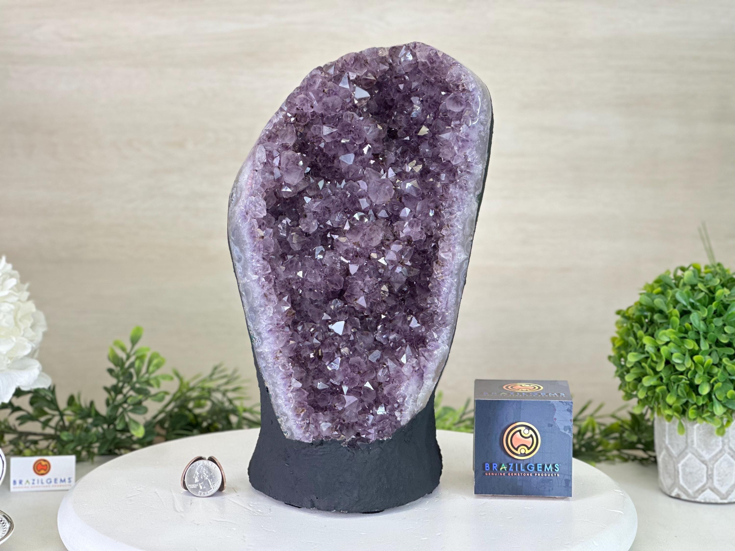 Extra Quality Amethyst Cluster, Cement Base, 12 Lbs & 11.7