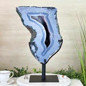 Amethyst Cluster on Metal Base, 44.1 lbs & 19.7&quot; Tall #5491-0221 by Brazil Gems®