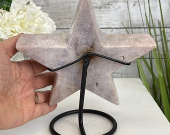 ピンクアメジストスター メタルスタンド付き 高さ8.25インチ #5746