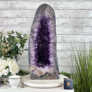 Extra Plus Quality Polished Brazilian Amethyst Cathedral, 66.4 lbs & 23.2" tall Model #5602-0119 by Brazil Gems