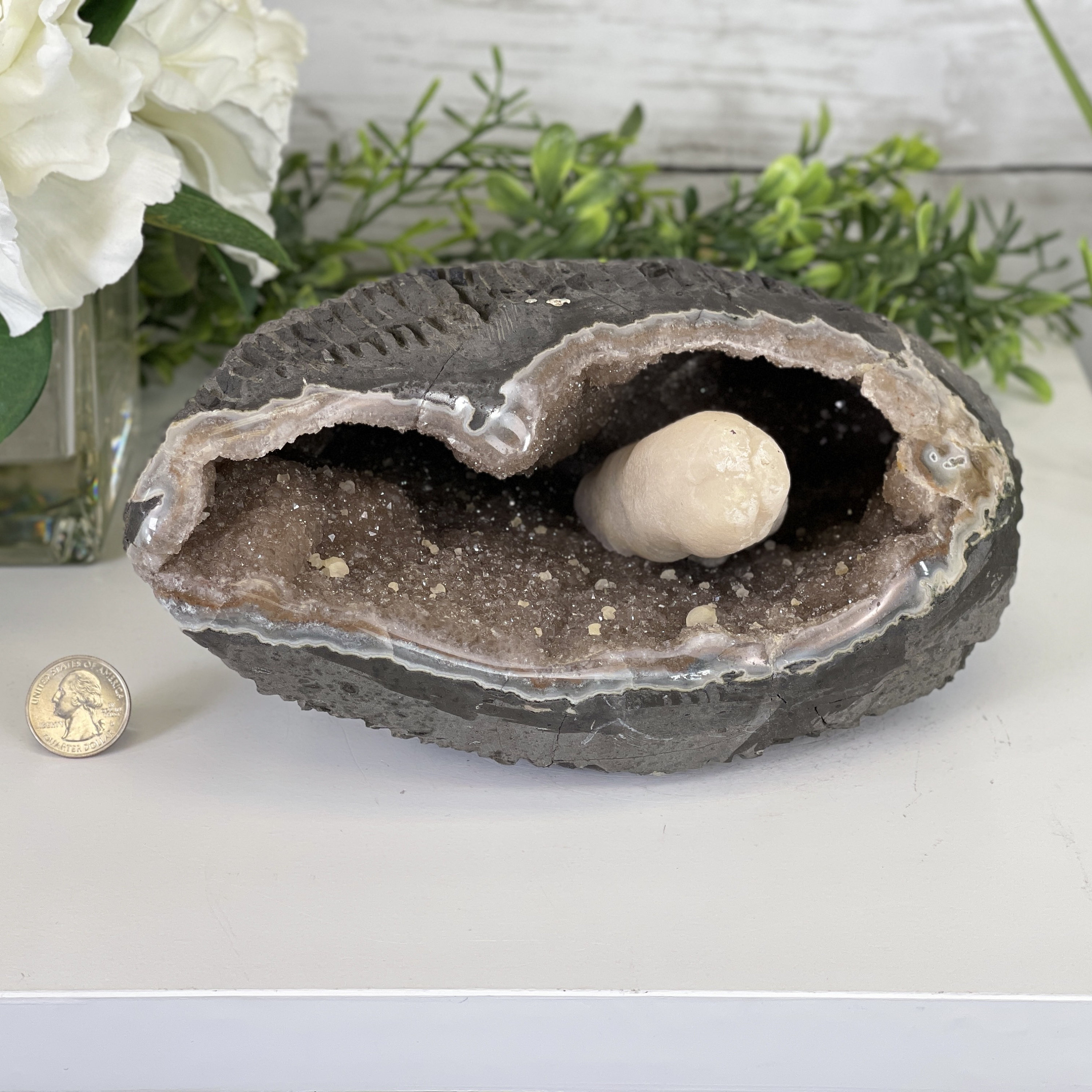 エクストラプラス品質のユニークなウルグアイ産アメジストジオード、高