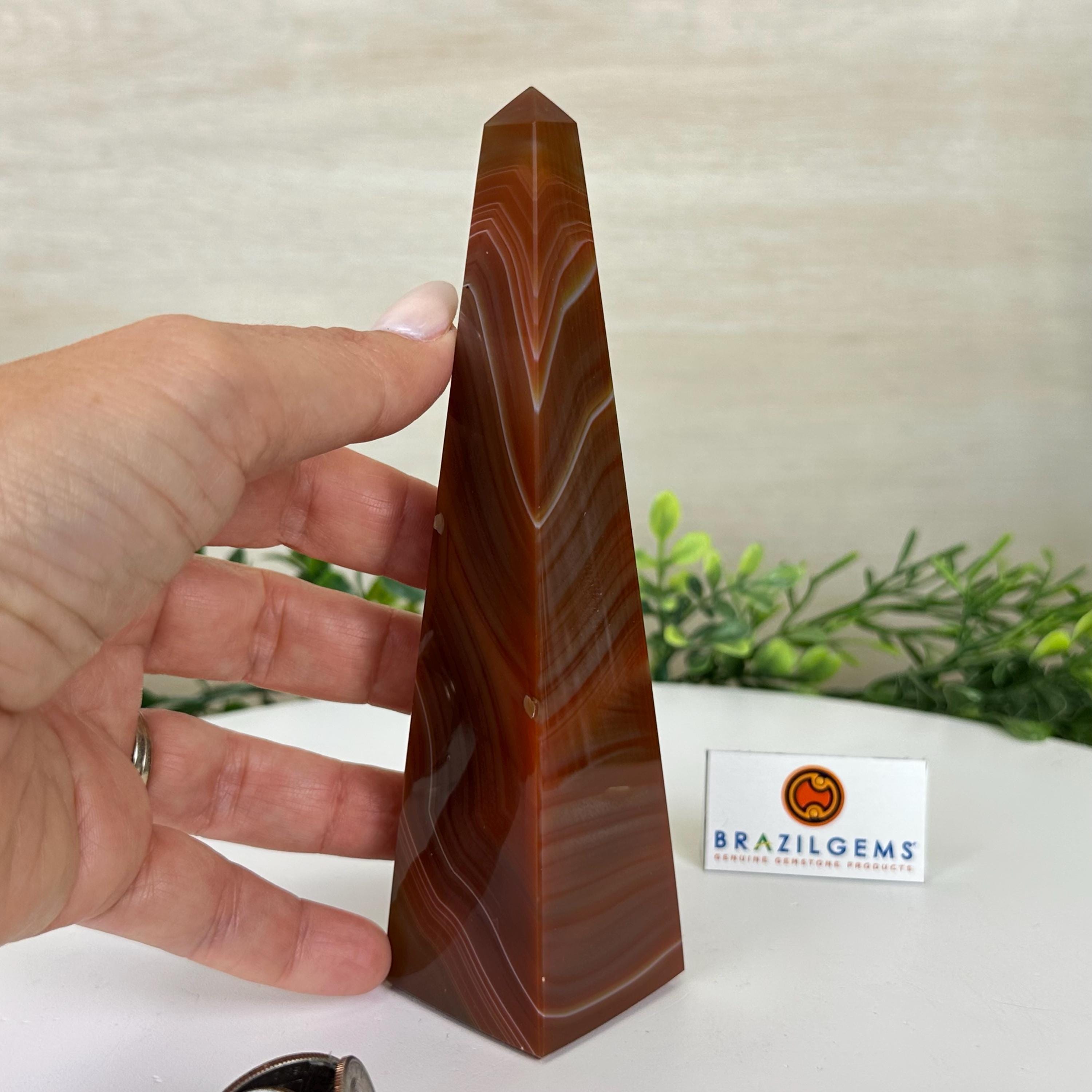 Orange Agate 4-sided Obelisk Tower, 6.2