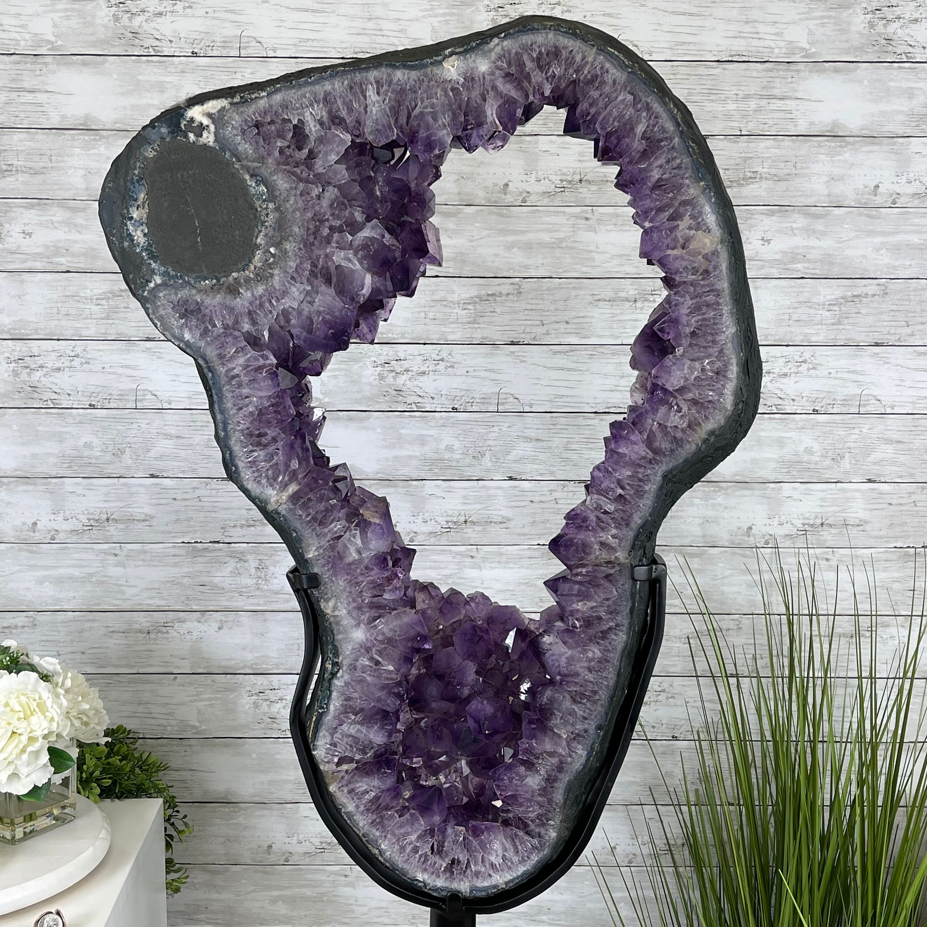Extra Plus Quality Amethyst Druse Crystal Slice on a Stand, 85 Lbs & 66 ...