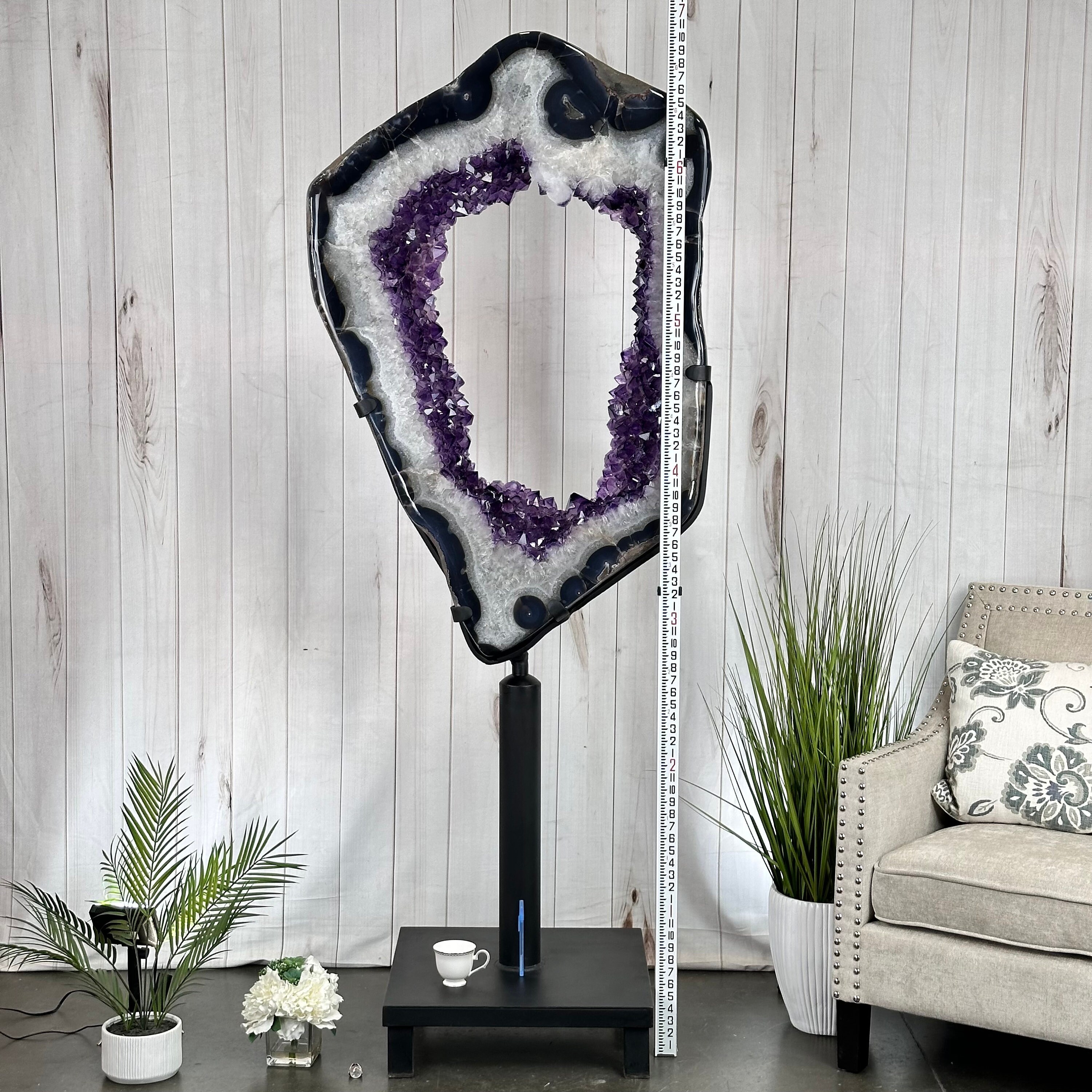 Large Super Quality Amethyst Portal, Rotating Stand, 381 Lbs & 83