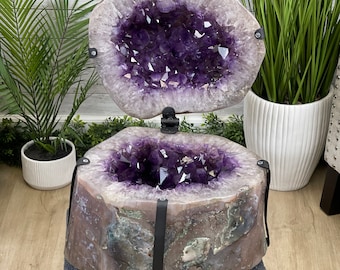 Super Quality Polished Amethyst "Jewelry Box", Clam Shell style Lid, 187.4 lbs & 24" tall, Model #5656-0007 by Brazil Gems