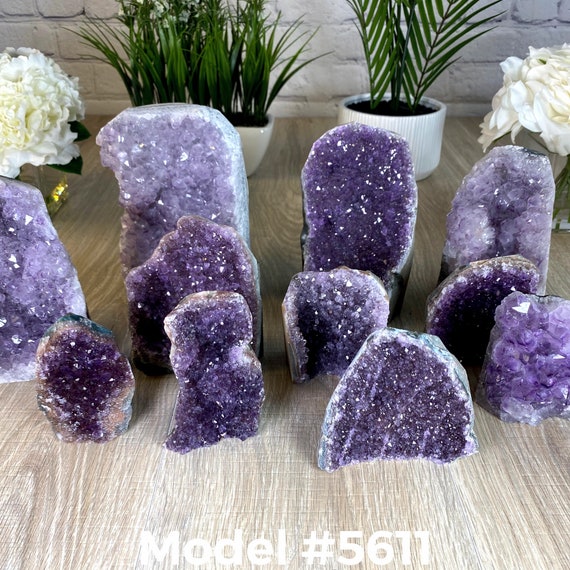 Small Standard Quality Amethyst Crystal Cluster w/ flat base, various selections Model #5611 by Brazil Gems