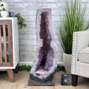 Extra Quality Polished Brazilian Amethyst Cathedral, 150.6 lbs & 35.25&quot; tall Model #5602-0184 by Brazil Gems