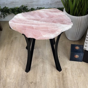 Brazilian Rose Quartz Coffee Table, 17.6" Long, 15.5" Tall #1394RQ-001 by Brazil Gems®