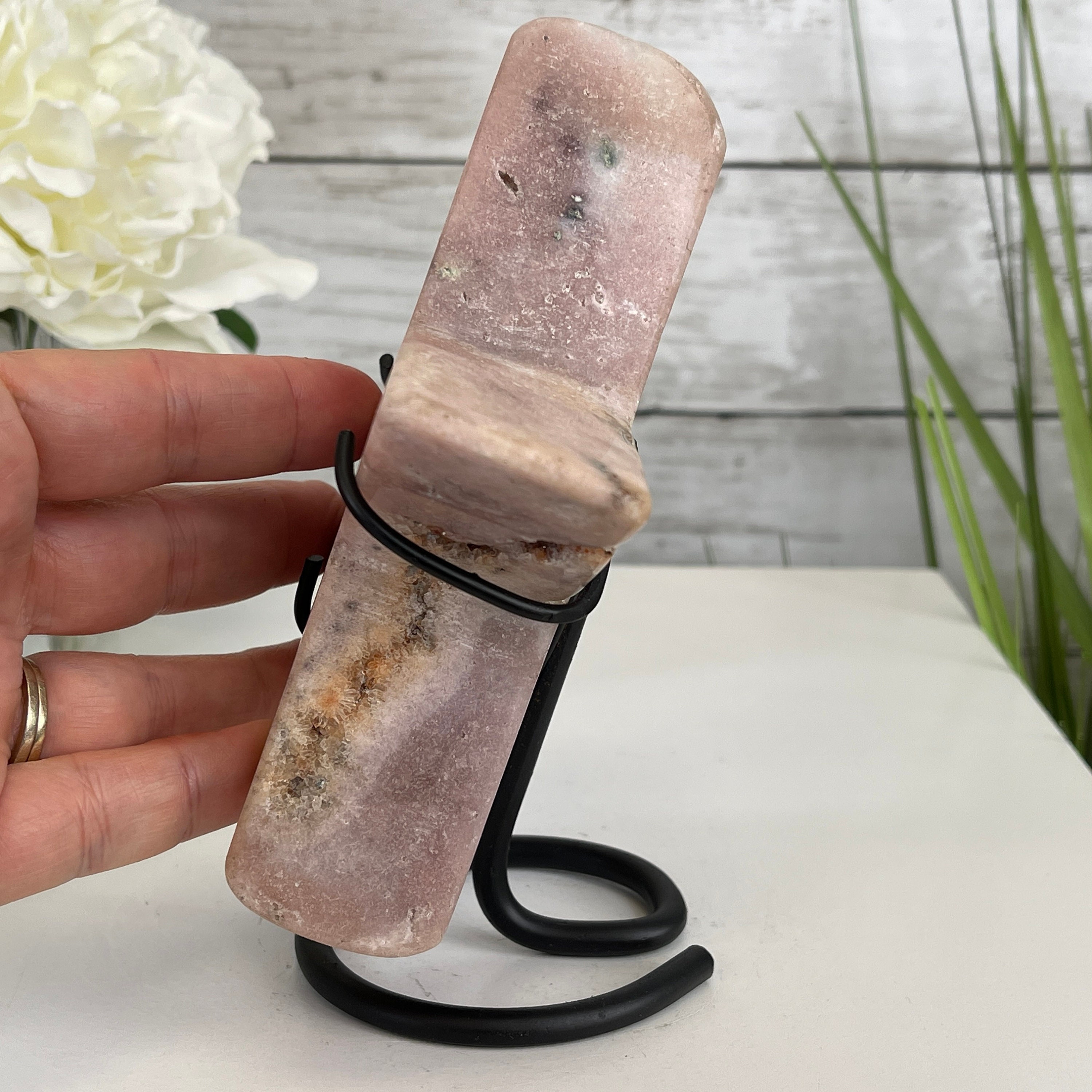 ピンクアメジストスター メタルスタンド 高さ6.75インチ #5746-0010