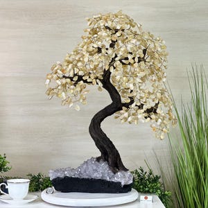 27.5&quot; Tall Large Citrine Gemstone Tree on an Amethyst Base, 720 gems #5407CI-015 by Brazil Gems®